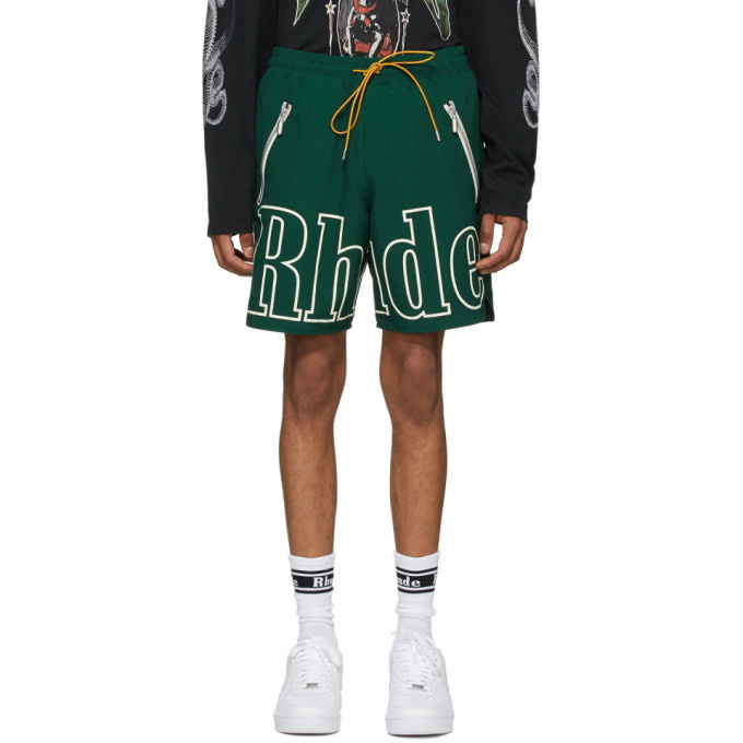 Photo: Rhude Green Oversized Logo Shorts