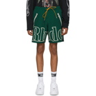 Rhude Green Oversized Logo Shorts