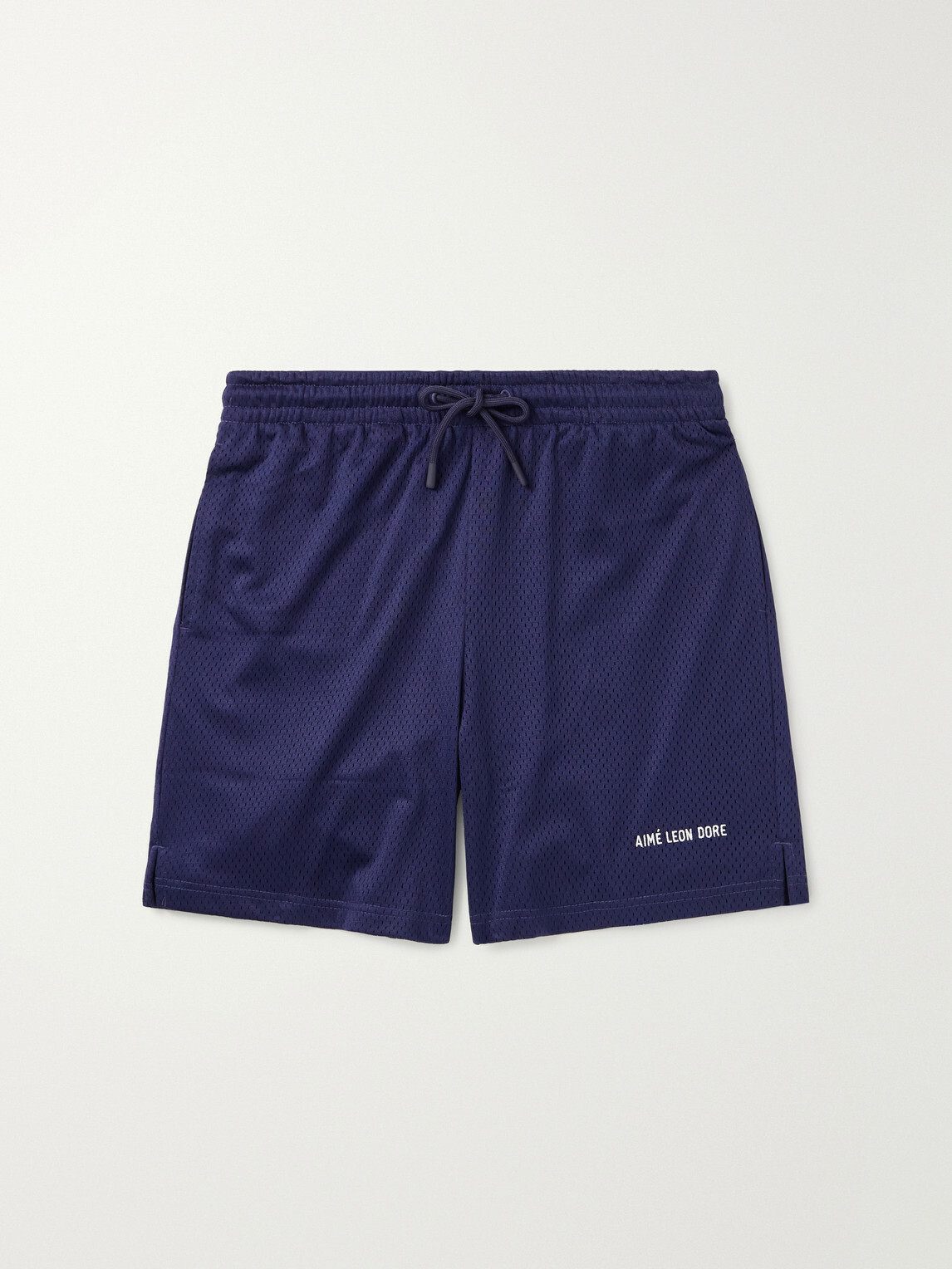 Aimé Leon Dore - Straight-Leg Logo-Print Mesh Shorts - Blue
