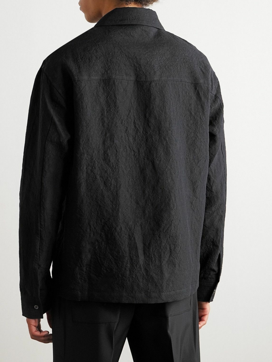 RÓHE - Hammered Linen Shirt - Black