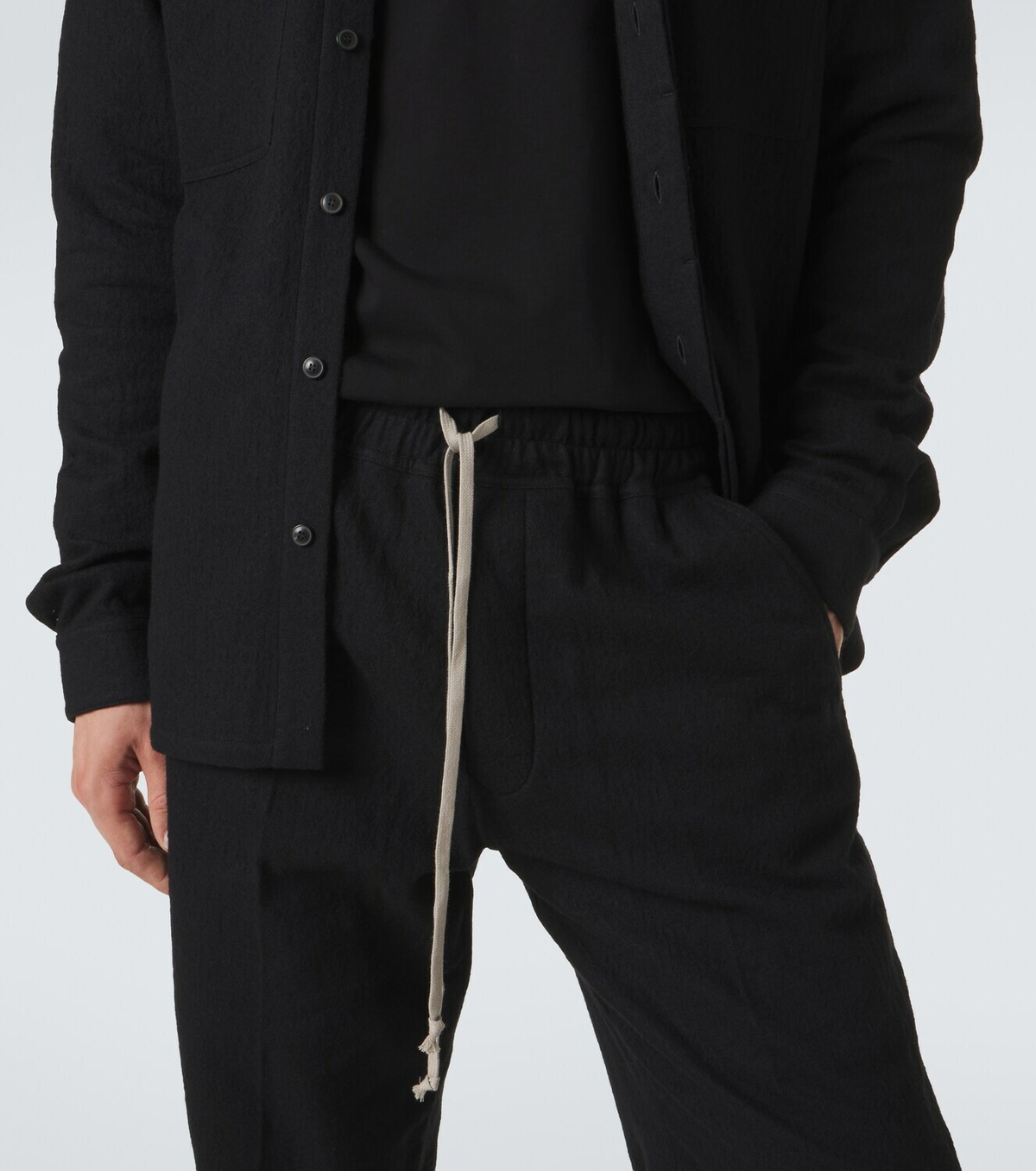 Rick Owens Dietrich cotton and wool wide-leg pants