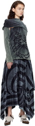 Masha Popova Blue Twisted Front Open Back Minidress