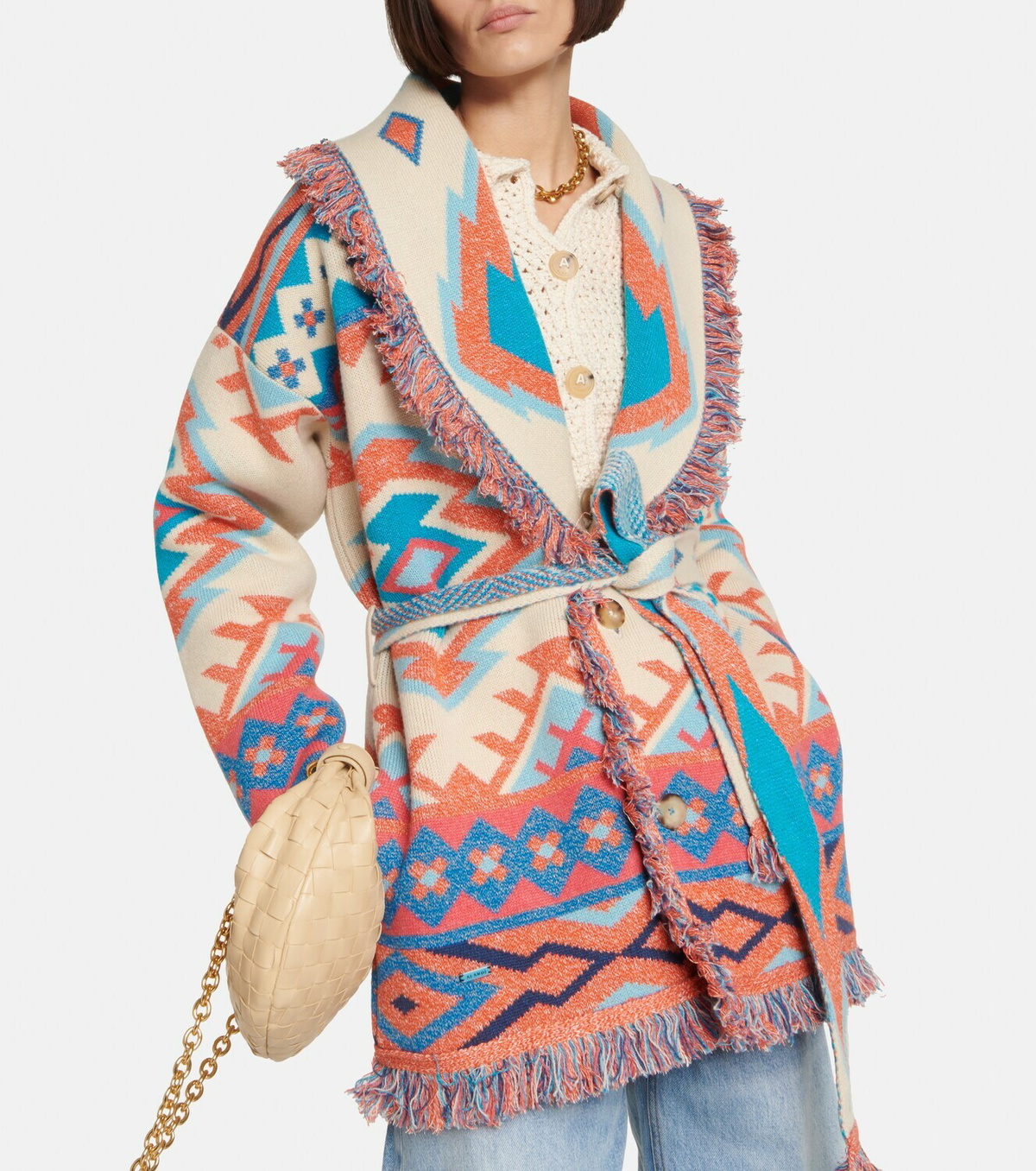 Alanui - Oasis cashmere and linen cardigan Alanui
