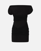 Pinko Mini Dress With Draped Neck Limo Black