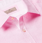 Canali - Slim-Fit Slub Linen Shirt - Pink