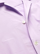 Sebline - Camp-Collar Cotton-Poplin Shirt - Purple