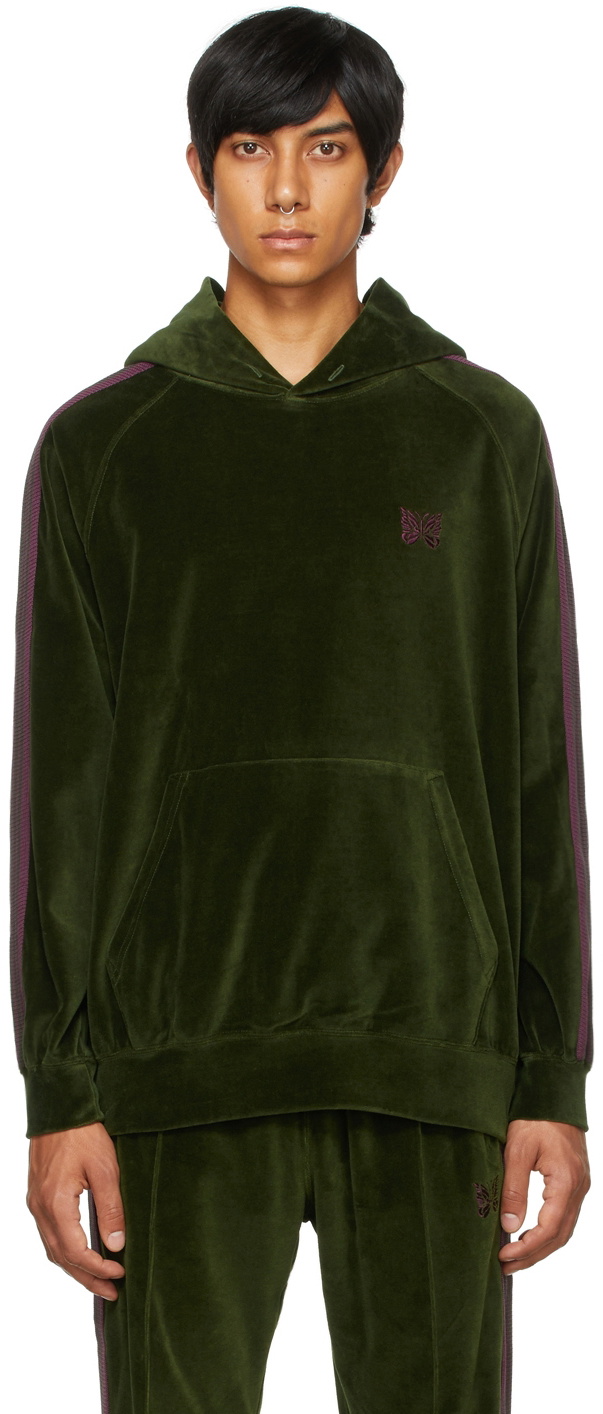 Needles Green Velour Track Hoodie Needles
