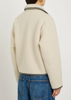 Rag & Bone Mai Whipstitch-trimmed Fleece Jacket Ivory