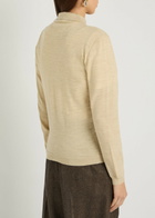 Maison Margiela Stitch-detail Wool-blend Cardigan Beige