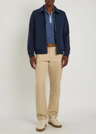 PS Paul Smith Stripe-trimmed Piqué Cotton-blend Polo Shirt Blue