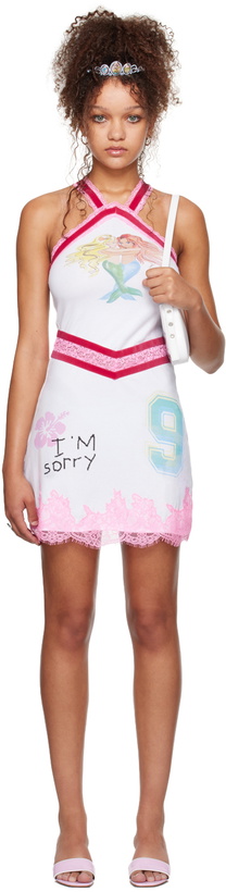 Photo: I'm Sorry by Petra Collins SSENSE Exclusive White Mimi Wade Edition Kitty Minky Minidress