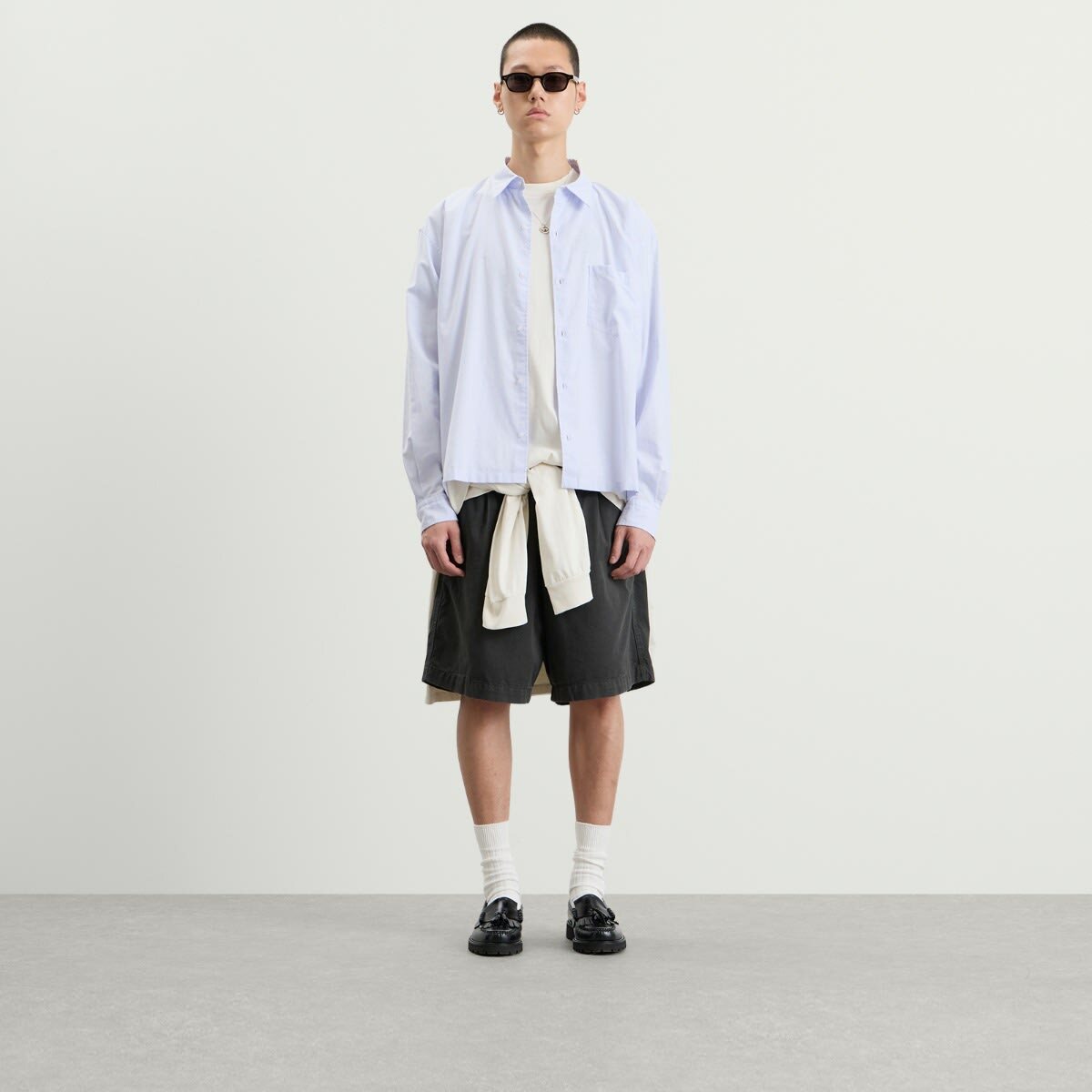 END. Fairways Long Sleeve Shirt in Sky Blue