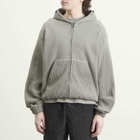 ROA Men's Bee Sun Faded Organic Waffle Zip Up Hoodie in Grey
