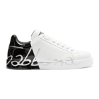 Dolce and Gabbana White Patent Trim Portofino Sneakers