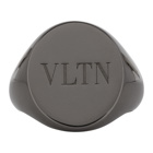 Valentino Gunmetal Valentino Garavani VLTN Signet Ring