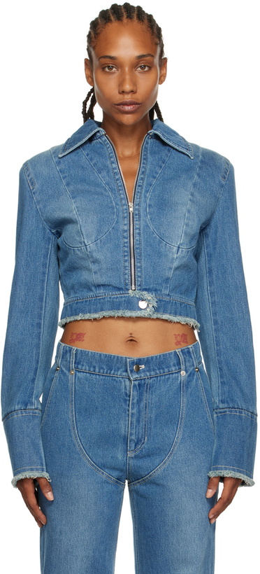 Photo: JUNEYEN Blue Paneled Denim Jacket