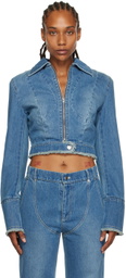 JUNEYEN Blue Paneled Denim Jacket