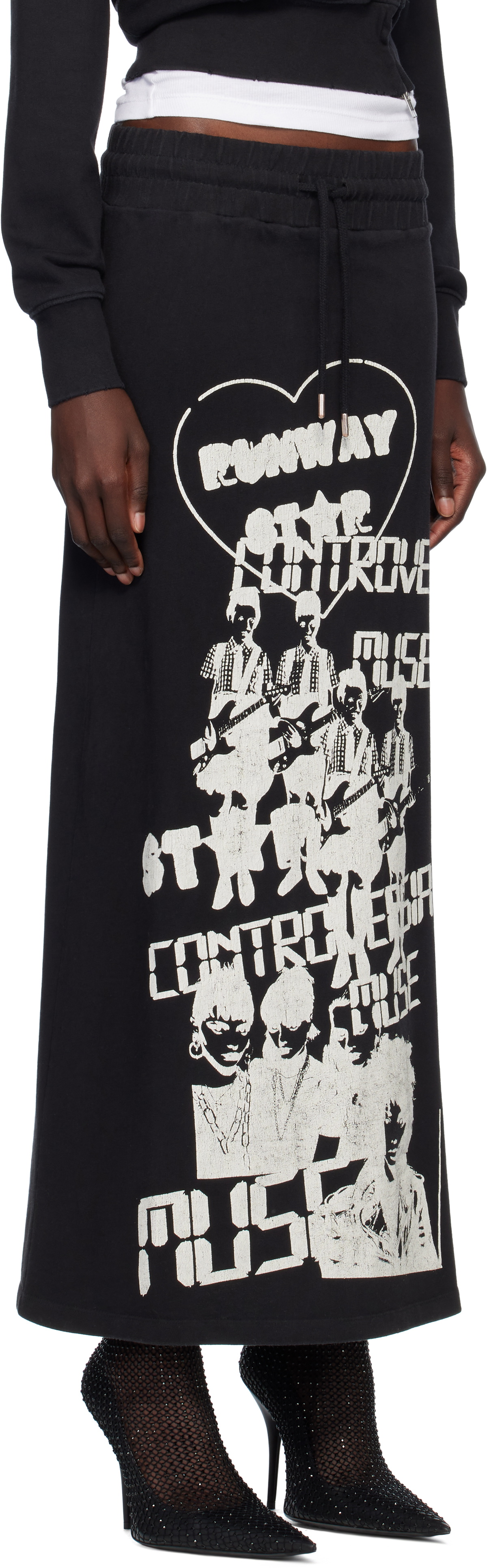 VAQUERA Black 'Runway Star' Maxi Skirt