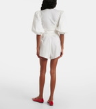 Adriana Degreas Solid pleated cotton shorts