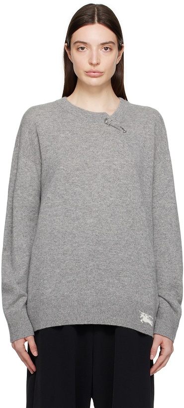 Photo: Burberry Gray Safety Pin Sweater
