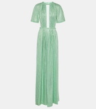 Area Cutout crystal-embellished jersey gown