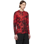 Givenchy Red Floral Ribbed Long Sleeve T-Shirt