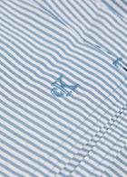 Calvin Klein Logo-embroidered Striped Seersucker Swim Shorts Blue