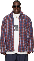 Balenciaga Red & Blue Lined Overshirt