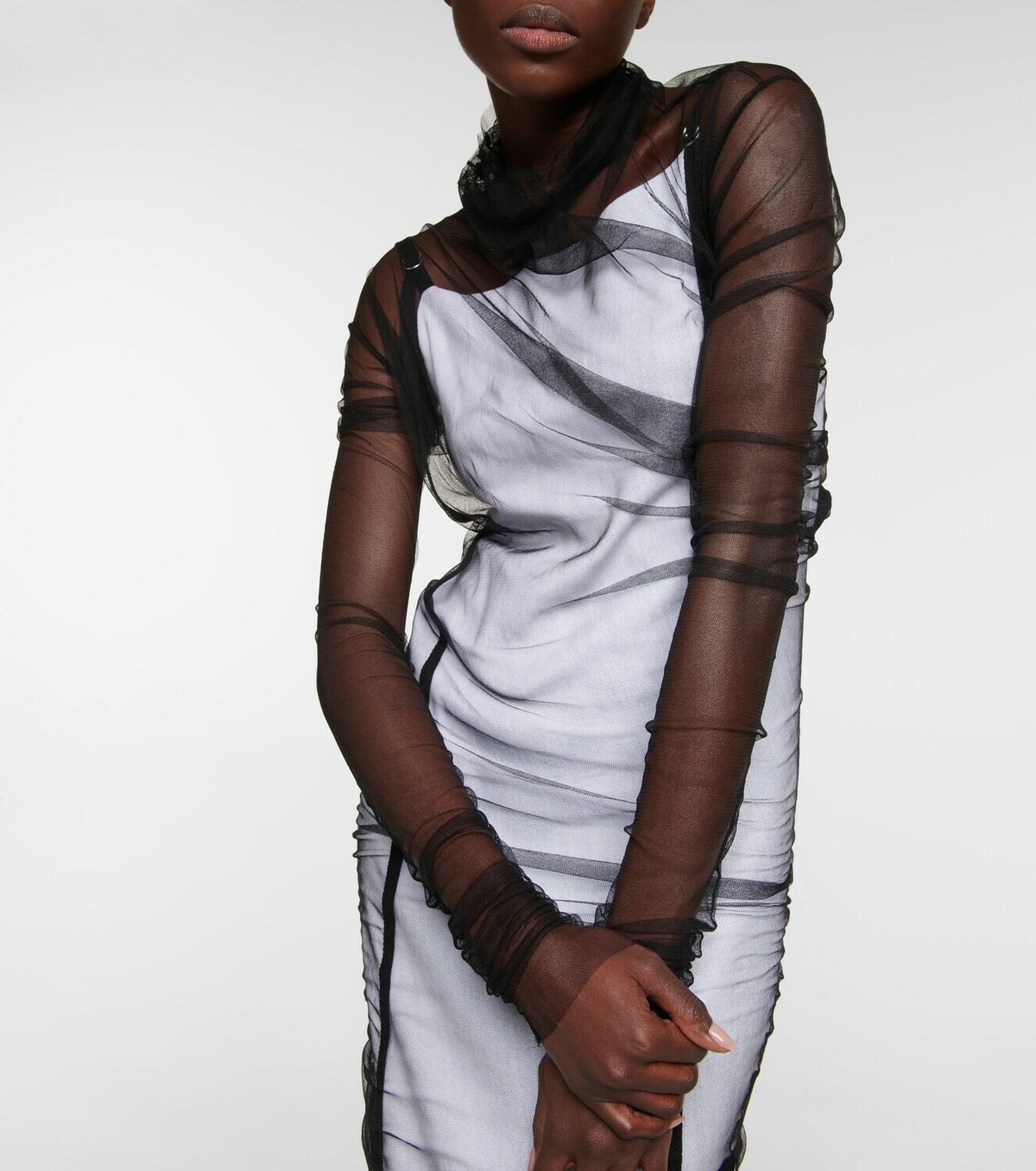ANN DEMEULEMEESTER rayon×silk sier top Ann Demeulemeester - Silk-blend sheer top Ann Demeulemeester