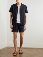 La Paz - Pestana Straight-Leg linen Drawstring Shorts - Blue
