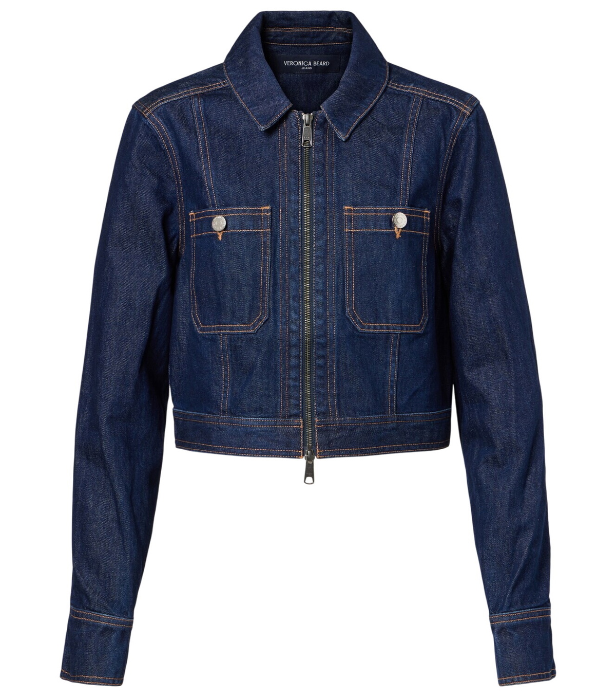 Veronica Beard Patty Fitted Long Sleeve Jacket in Indigo Rinse