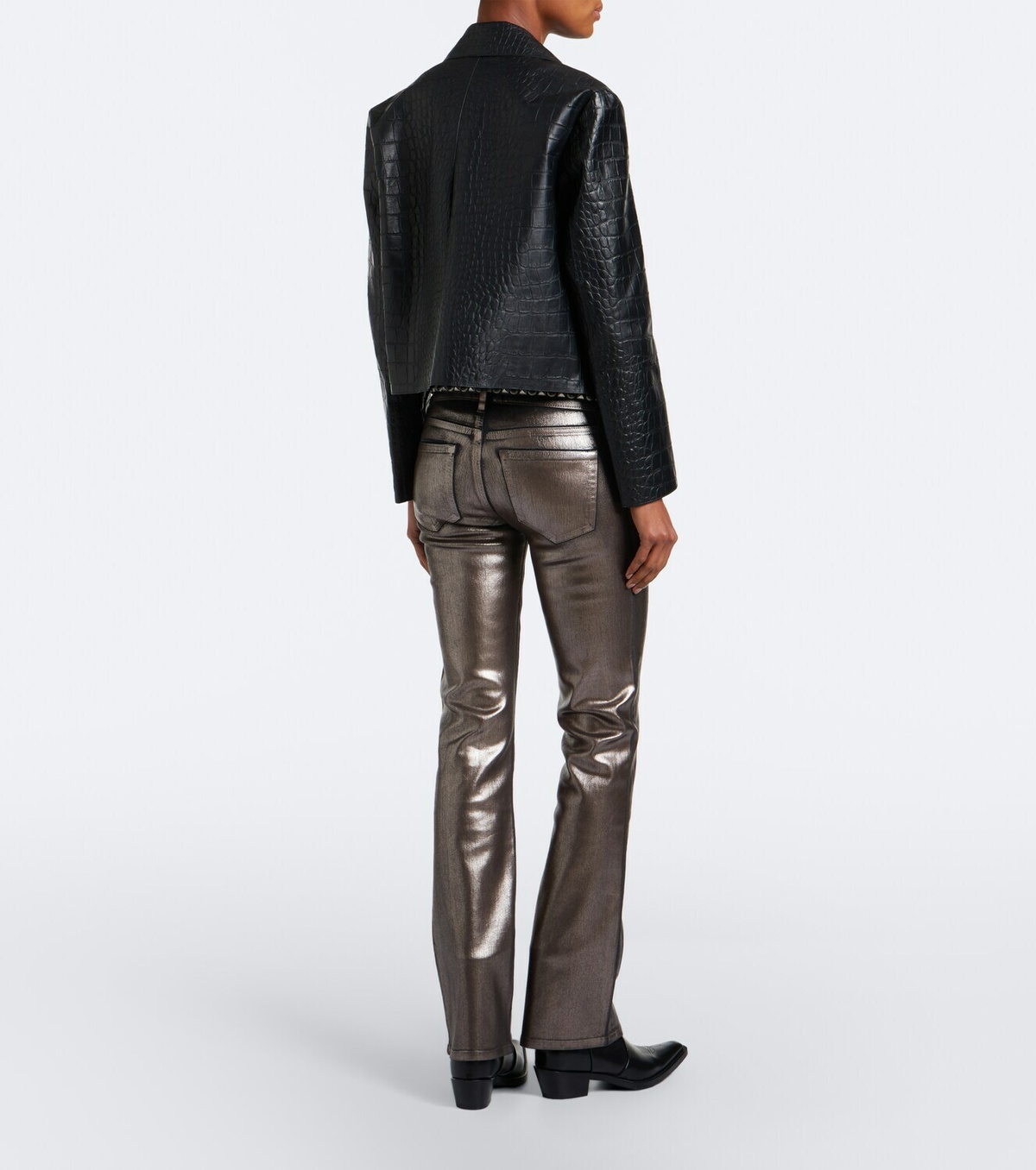 Frame Rodeo coated flared jeans