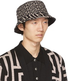 Balmain Off-White & Black Reversible Cotton Bucket Hat