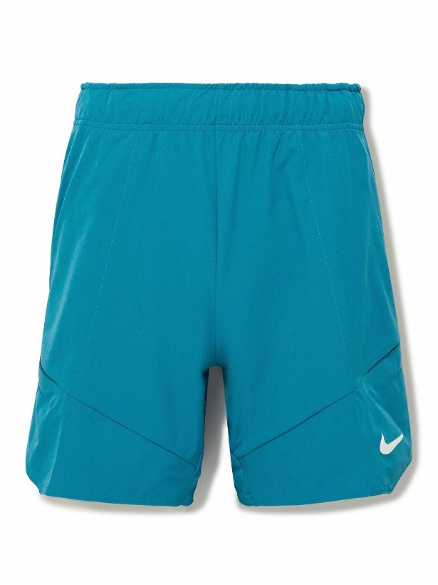 Photo: Nike Tennis - NikeCourt Advantage Straight-Leg Dri-FIT Shorts - Blue