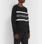 Givenchy - Logo-Embroidered Striped Loopback Cotton-Jersey Sweatshirt - Black