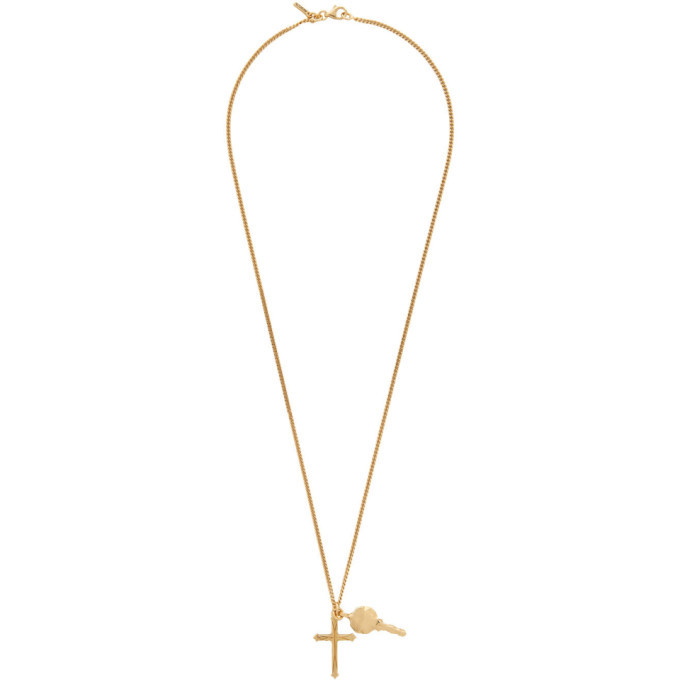 Photo: Emanuele Bicocchi Gold Cross and Key Pendant Necklace