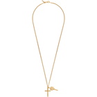 Emanuele Bicocchi Gold Cross and Key Pendant Necklace