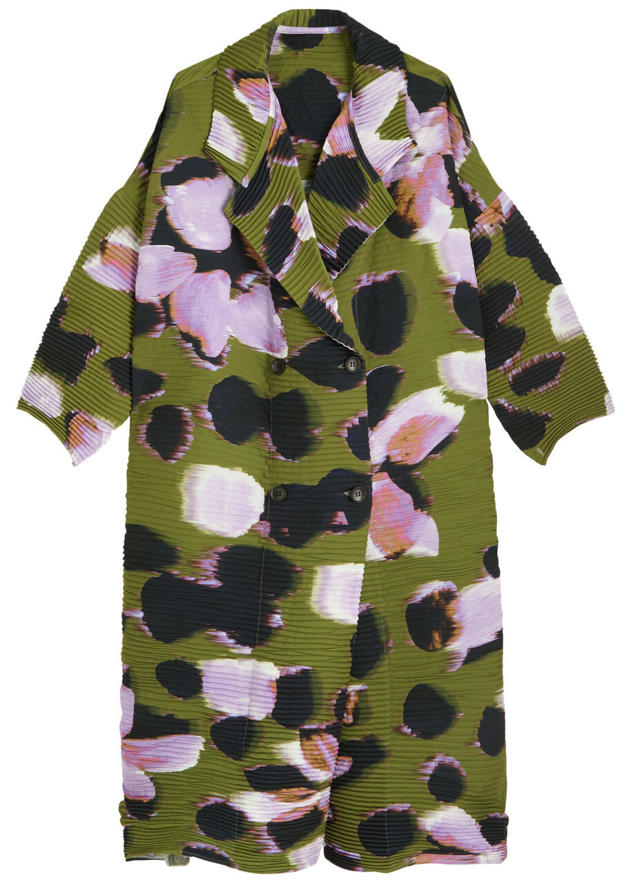 Julia Heuer Johan Plissé Seerksucker Coat - Green - One Size