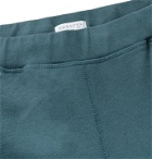 Sunspel - Slim-Fit Tapered Melangé Loopback Cotton-Jersey Sweatpants - Blue