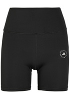 Adidas X Stella Mccartney Logo-print Stretch-jersey Running Shorts Black