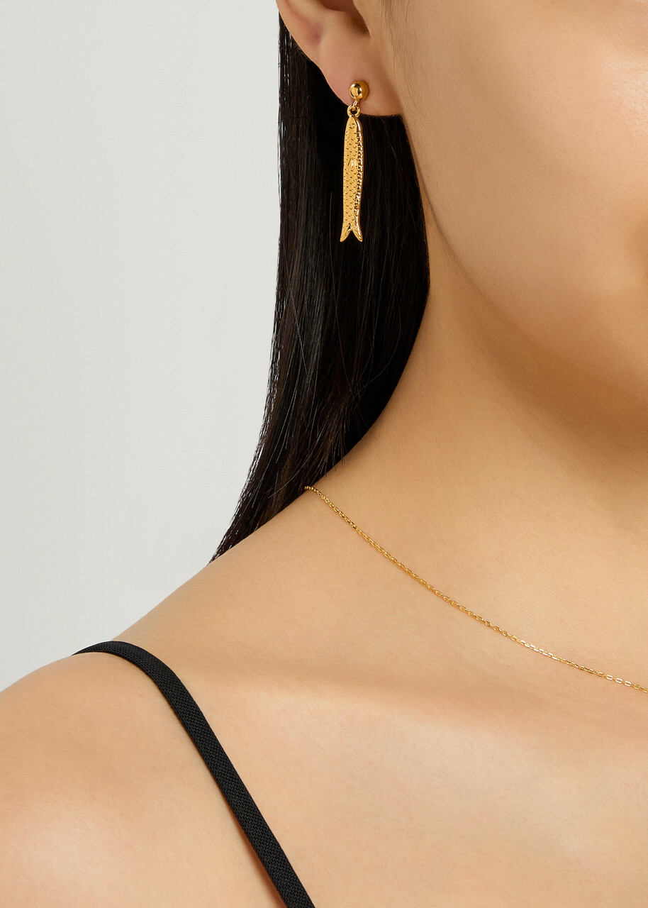 Anni LU Hippie Fish 18kt Gold-plated Drop Earrings - One Size