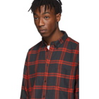 Levis Made and Crafted Black and Red Herringbone Standard Shirt
