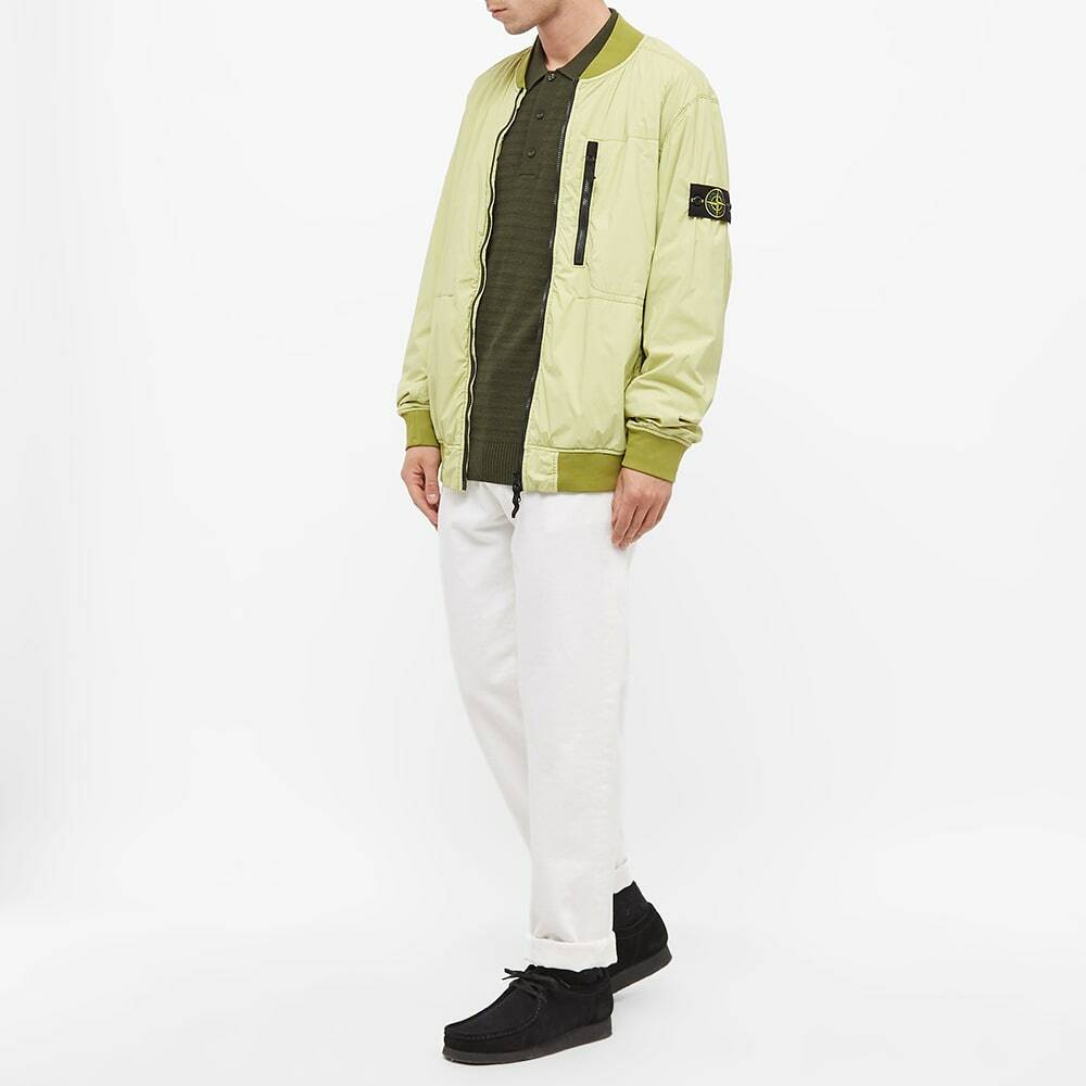 Stone Island Men's Nylon-Tc Bomber Jacket in Light Green Stone Island