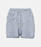 Bananhot Zorya open-knit lamé shorts