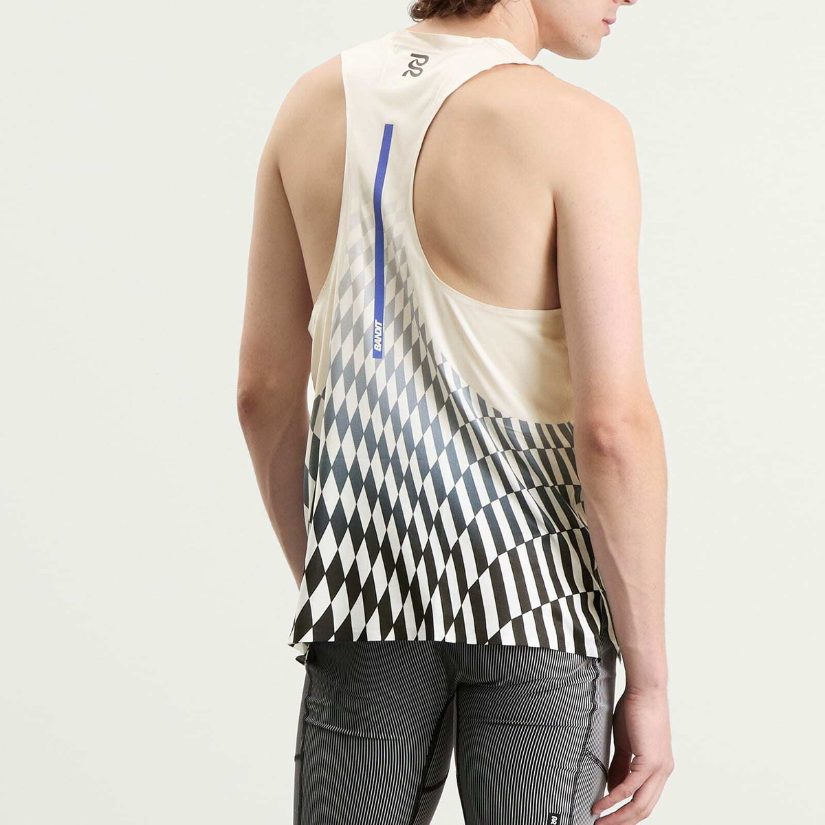 Bandit Men's Printed Drift Singlet in Undulating Check Gradient/Black/Chalk