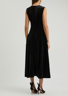Norma Kamali Velvet Midi Dress Black