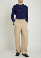 Jil Sander 3/4 Sleeve Wool-blend Jumper Blue