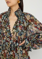 Khaite Edgar Floral Semi-sheer Silk Maxi Dress Black