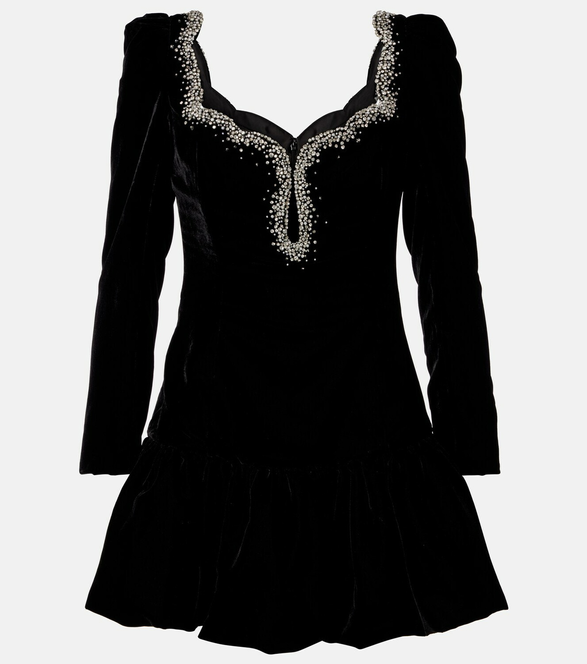 Clio Peppiatt Edie crystal-embellished velvet minidress