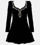 Clio Peppiatt Edie crystal-embellished velvet minidress